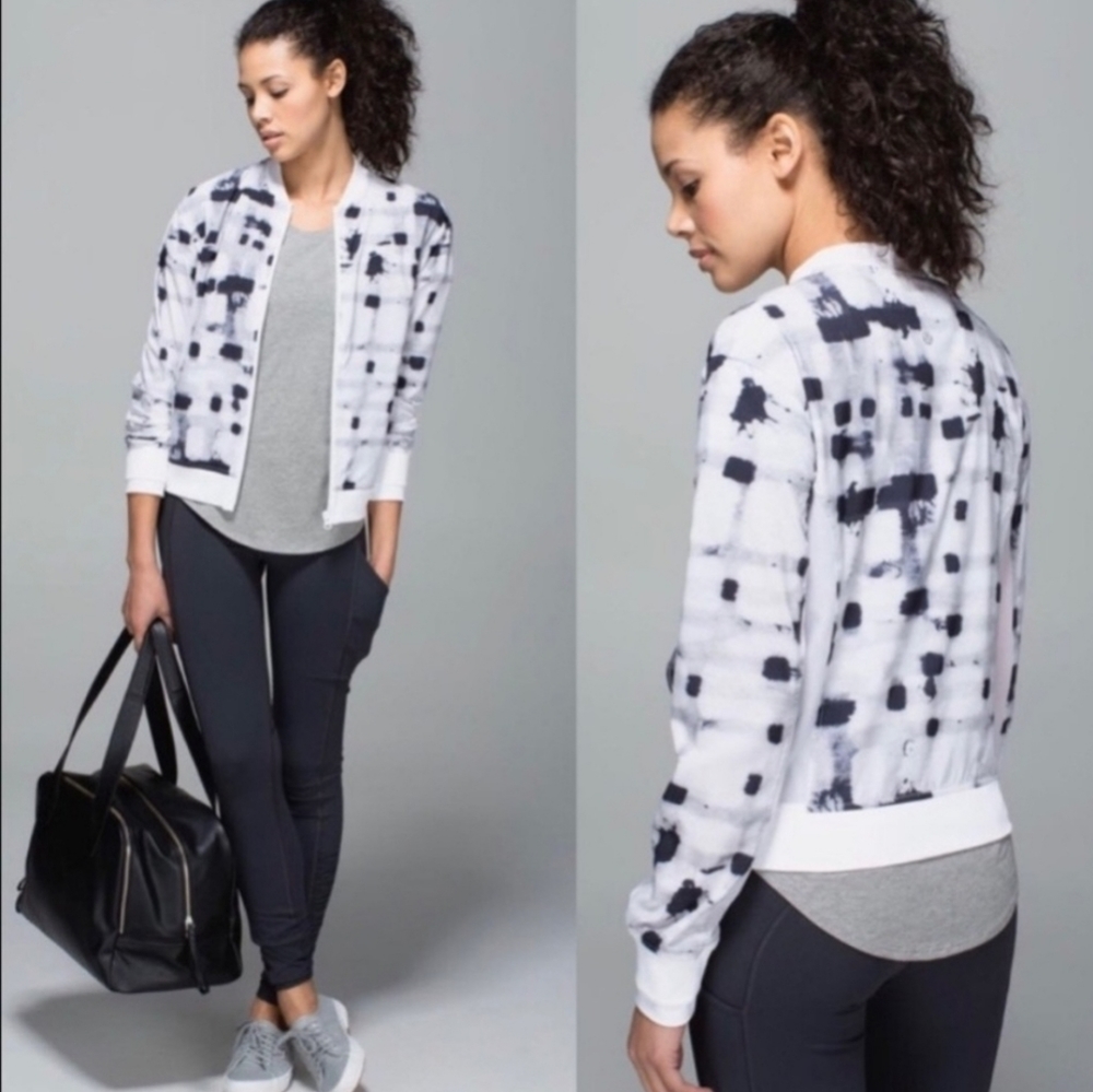 Lululemon sheer sleeve cropped track jacket